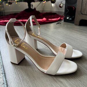 Lulu Arylee White Ankle Strap Heels Size 8 - Never Worn